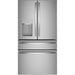 GE Profile - 27.9 Cu. Ft. 4-Door French Door Smart Refrigerator with Door-In-Door - Stainless steel