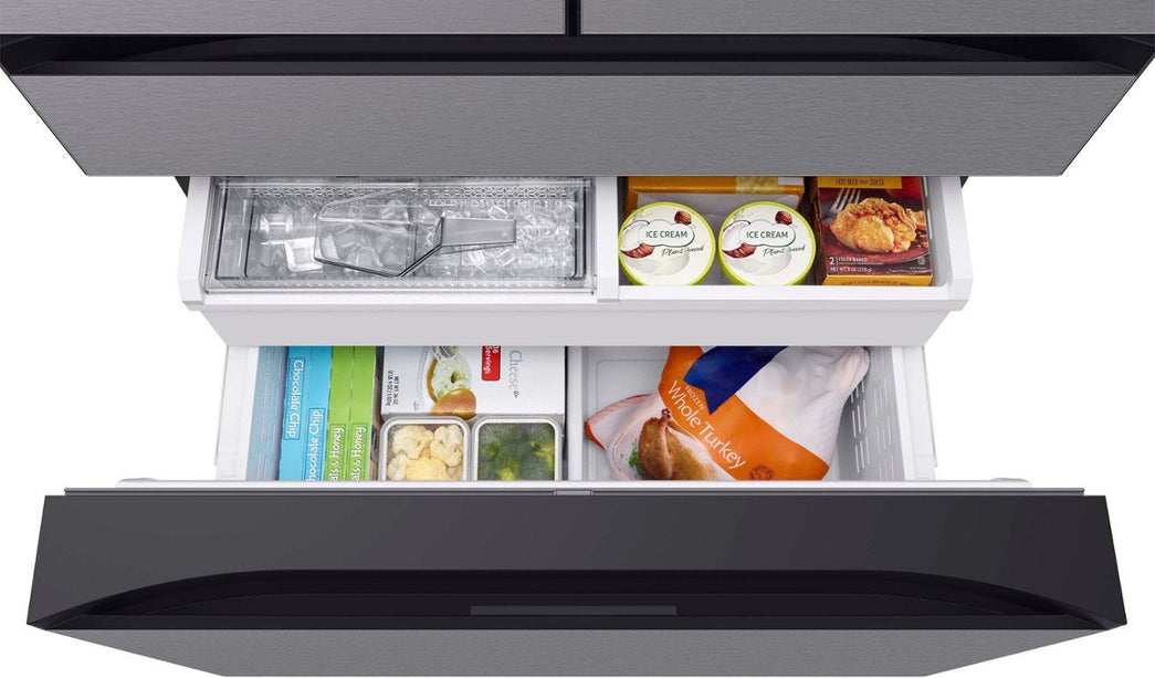 Samsung Bespoke 23 cu. ft. 4-Door French Door Smart Refrigerator with Beverage Center in Stainless Steel, Counter Depth