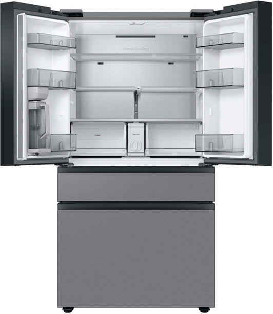 Samsung Bespoke 23 cu. ft. 4-Door French Door Smart Refrigerator with Beverage Center in Stainless Steel, Counter Depth