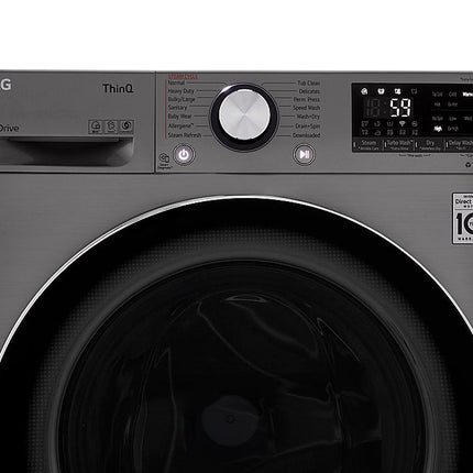 LG 24 in. W 2.4 cu. ft. All-in-One Compact Smart Front Load Washer & Ventless Dryer Combo with Steam