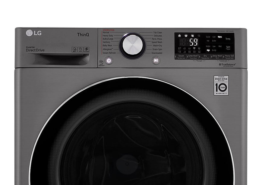 LG 24 in. W 2.4 cu. ft. All-in-One Compact Smart Front Load Washer & Ventless Dryer Combo with Steam