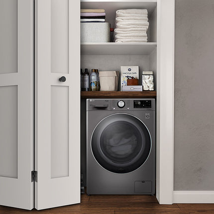 LG 24 in. W 2.4 cu. ft. All-in-One Compact Smart Front Load Washer & Ventless Dryer Combo with Steam