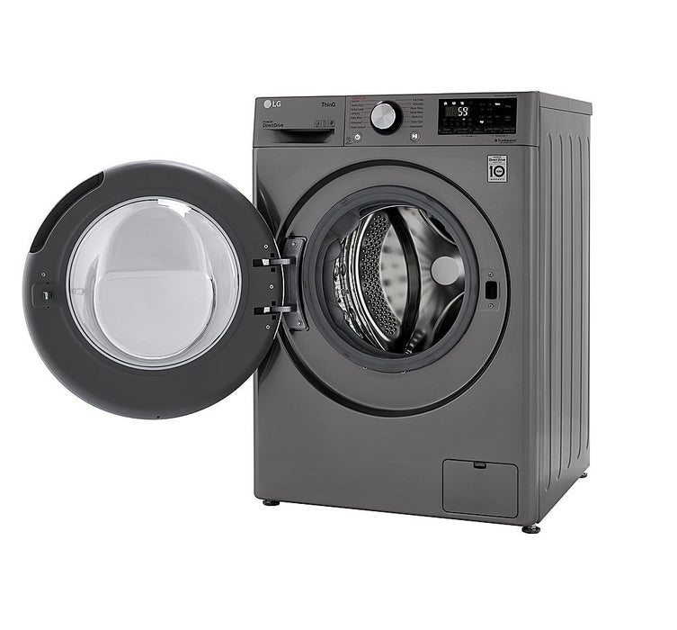 LG 24 in. W 2.4 cu. ft. All-in-One Compact Smart Front Load Washer & Ventless Dryer Combo with Steam in Graphite Steel