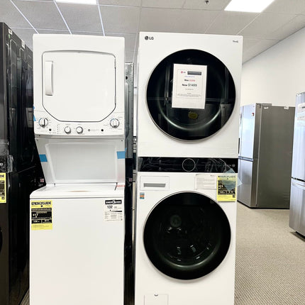 $1299 PICKUP! LG 4.5 Cu. Ft. HE Smart Front Load Washer and 7.4 Cu. Ft. Electric Dryer WashTower with Steam and Built-In Intelligence