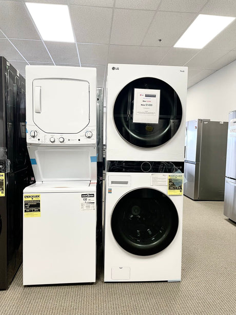 $1299 PICKUP! LG 4.5 Cu. Ft. HE Smart Front Load Washer and 7.4 Cu. Ft. Electric Dryer WashTower with Steam and Built-In Intelligence