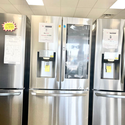 Clearance LG 24 Cu. Ft. French Door-in-Door Counter-Depth Smart Refrigerator with Craft Ice and InstaView - Stainless steel
