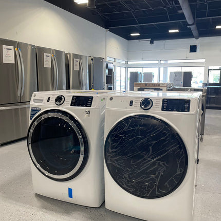 GE - 4.8 Cu Ft High-Efficiency Stackable Smart Front Load Washer w/UltraFresh Vent System & Microban Antimicrobial Technology and 7.8 Cu. Ft. 10-Cycle Electric Dryer