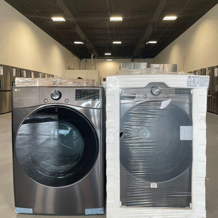 LG 4.5 cu. ft. Front Load Washer with TurboWash 360 and 7.4 cu. ft. GAS Dryer with TurboSteam and Built-In Intelligence