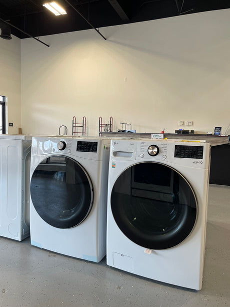 $1099 PICKUP! LG 4.5 cu. ft. Front Load Washer with TurboWash 360° and 7.4 cu. ft. ELECTRIC Dryer with TurboSteam and Built-In Intelligence