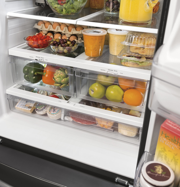 GE 23.6 Cu Ft French-Door Refrigerator – Space-Saving Icemaker & Turbo Cooling