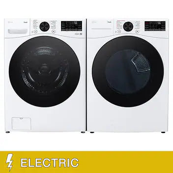 Lg 4.5 cuft front load washer online and 7.4 cuft electric dryer with wifi