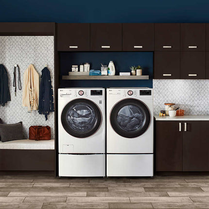 $1099 PICKUP! LG 4.5 cu. ft. Front Load Washer with TurboWash 360° and 7.4 cu. ft. ELECTRIC Dryer with TurboSteam and Built-In Intelligence