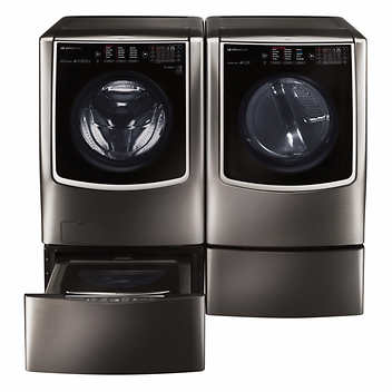 LG SIGNATURE 5.8 cu. ft. Mega Capacity Front Load Washer and 9.0 cu. ft. ELECTRIC Dryer with TurboSteam