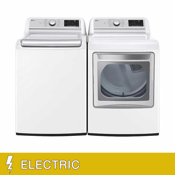 LG 5.5 cu. ft. Top Load Washer with Allergiene Cycle and 7.3 cu. ft. Dryer with TurboSteam