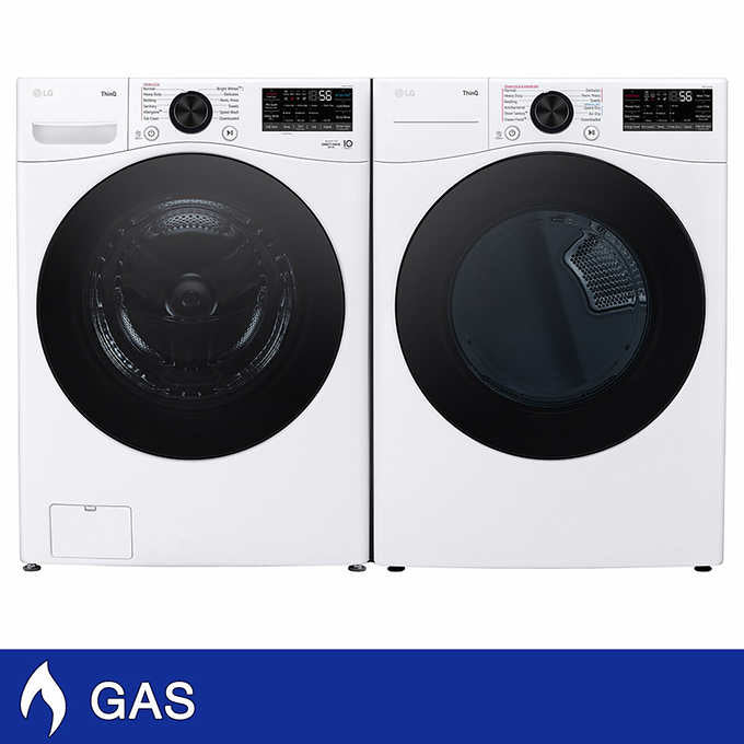 LG 4.5 cu. ft. Front Load Washer with TurboWash 360 and 7.4 cu. ft. Dryer with TurboSteam and Built-In Intelligence