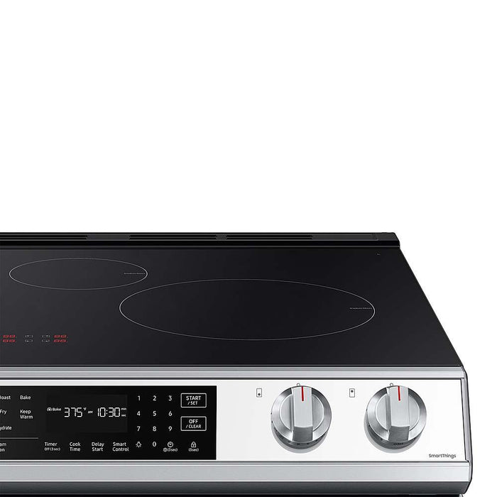 Samsung Bespoke 30-in Smart Slide In Induction Range with Self-cleaning, Air Fry Convection, and Steam Cleaning