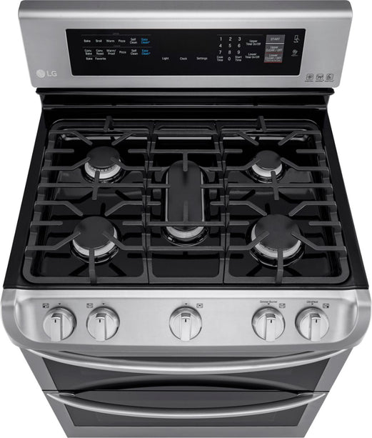 6.9 Cu. Ft. Self-Cleaning Freestanding Double Oven Gas Range with ProBake Convection - Stainless steel
