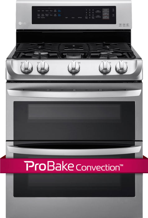 6.9 Cu. Ft. Self-Cleaning Freestanding Double Oven Gas Range with ProBake Convection - Stainless steel