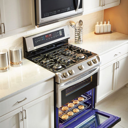 6.9 Cu. Ft. Self-Cleaning Freestanding Double Oven Gas Range with ProBake Convection - Stainless steel