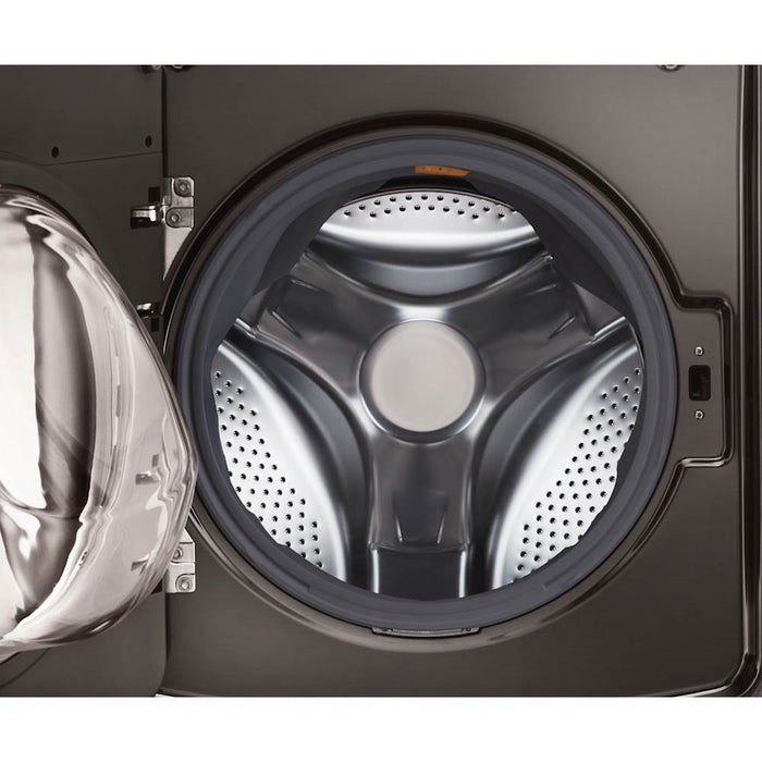 5.8 cu. ft. Large Capacity High Efficiency Smart Front Load Washer with TurboWash and Steam in Black Stainless Steel