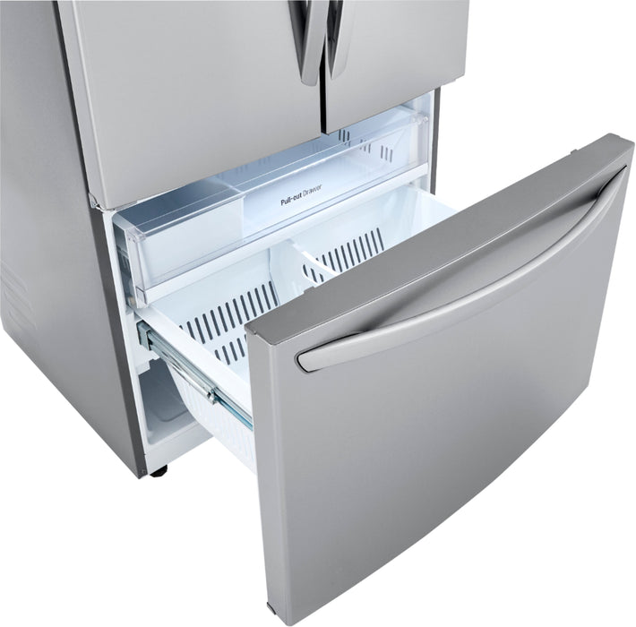 23 cu. ft. French Door Refrigerator w/ Glide N' Serve in PrintProof Stainless Steel, Counter Depth