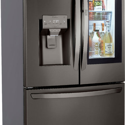 LG - 29.7 Cu. Ft. French Door-in-Door Smart Refrigerator with Craft Ice and InstaView - Black stainless steel