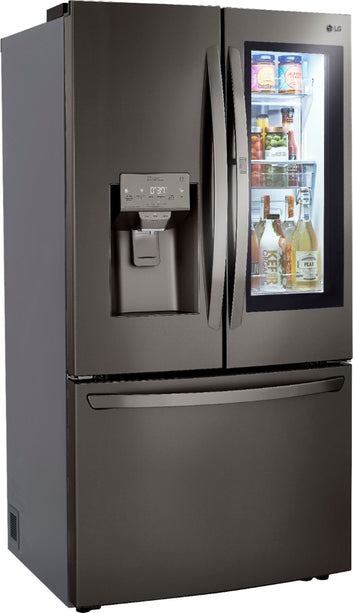 LG - 29.7 Cu. Ft. French Door-in-Door Smart Refrigerator with Craft Ice and InstaView - Black stainless steel