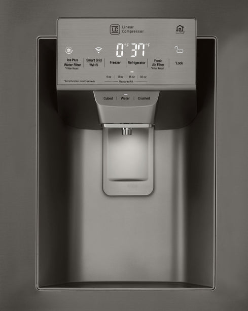 LG - 29.7 Cu. Ft. French Door-in-Door Smart Refrigerator with Craft Ice and InstaView - Black stainless steel
