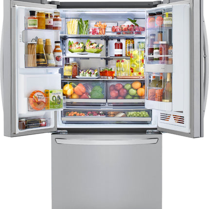 Clearance LG 24 Cu. Ft. French Door-in-Door Counter-Depth Smart Refrigerator with Craft Ice and InstaView - Stainless steel