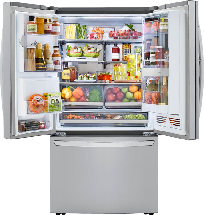 Clearance LG 24 Cu. Ft. French Door-in-Door Counter-Depth Smart Refrigerator with Craft Ice and InstaView - Stainless steel