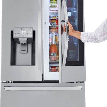 Clearance LG 24 Cu. Ft. French Door-in-Door Counter-Depth Smart Refrigerator with Craft Ice and InstaView - Stainless steel