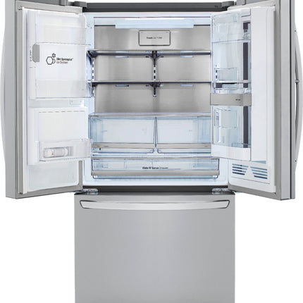 Clearance LG 24 Cu. Ft. French Door-in-Door Counter-Depth Smart Refrigerator with Craft Ice and InstaView - Stainless steel