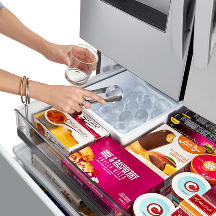 Clearance LG 24 Cu. Ft. French Door-in-Door Counter-Depth Smart Refrigerator with Craft Ice and InstaView - Stainless steel