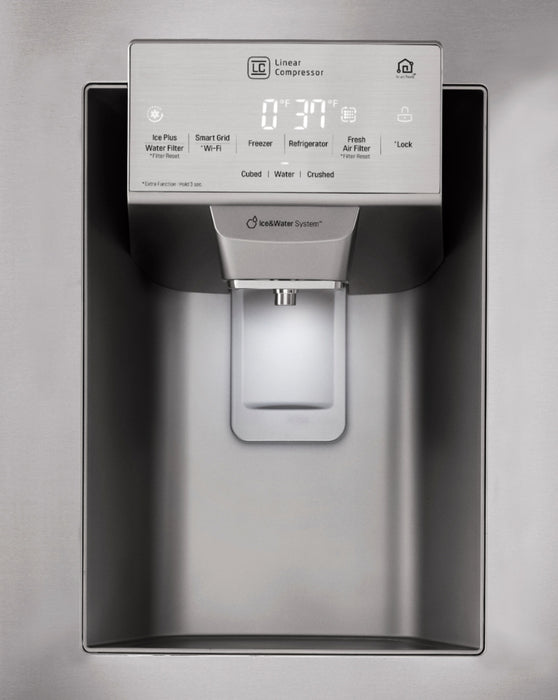 28 Cu. Ft. 4-Door French Door Smart Refrigerator with InstaView - Black Stainless steel