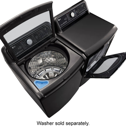 7.3 Cu. Ft. Smart Electric or Gas Dryer with Steam and Sensor Dry - Black steel