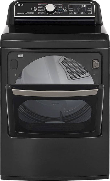 7.3 Cu. Ft. Smart Electric or Gas Dryer with Steam and Sensor Dry - Black steel
