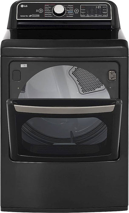 7.3 Cu. Ft. Smart Electric or Gas Dryer with Steam and Sensor Dry - Black steel