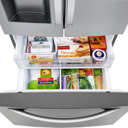 25 Cu. Ft. French Door Smart Refrigerator with External Tall Ice and Water - Stainless steel