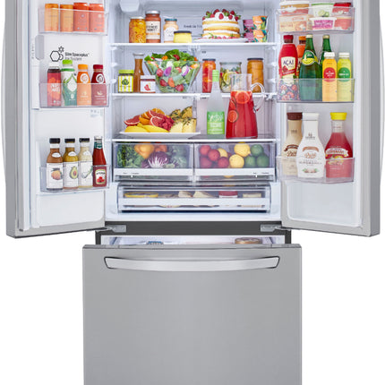 25 Cu. Ft. French Door Smart Refrigerator with External Tall Ice and Water - Stainless steel