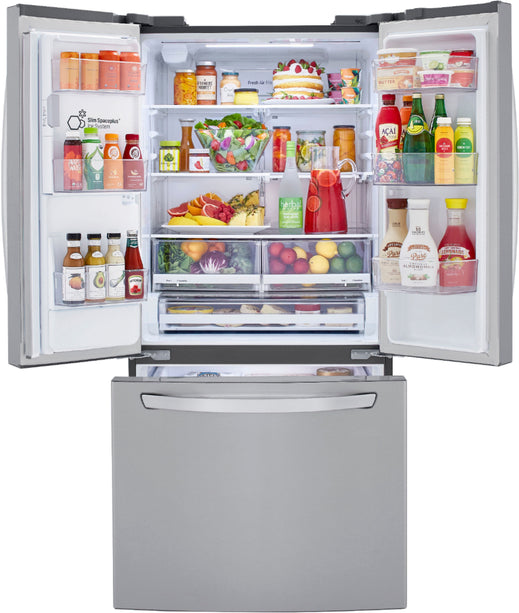 25 Cu. Ft. French Door Smart Refrigerator with External Tall Ice and Water - Stainless steel