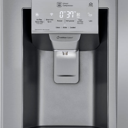 25 Cu. Ft. French Door Smart Refrigerator with External Tall Ice and Water - Stainless steel