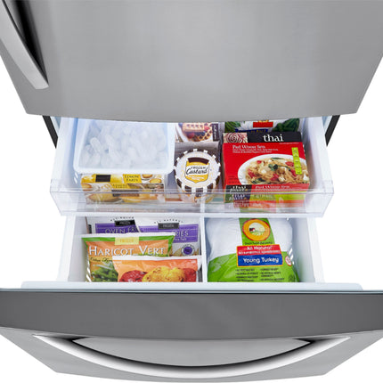 26 Cu. Ft. Bottom-Freezer Refrigerator with Ice Maker - Stainless steel