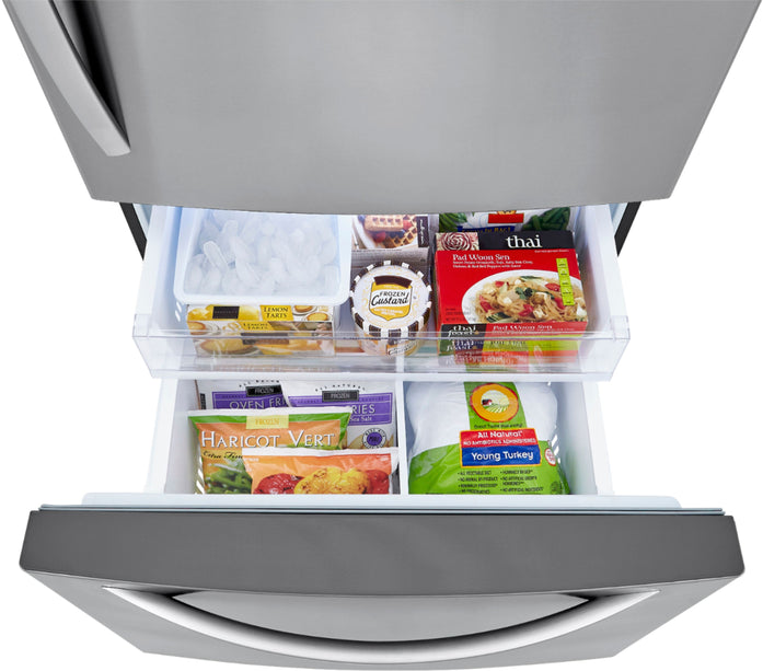 26 Cu. Ft. Bottom-Freezer Refrigerator with Ice Maker - Stainless steel
