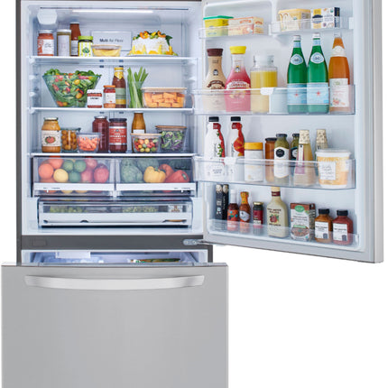 26 Cu. Ft. Bottom-Freezer Refrigerator with Ice Maker - Stainless steel