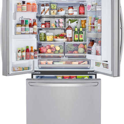 24 Cu. Ft. French Door-in-Door Counter-Depth Smart Refrigerator with Craft Ice - Stainless steel