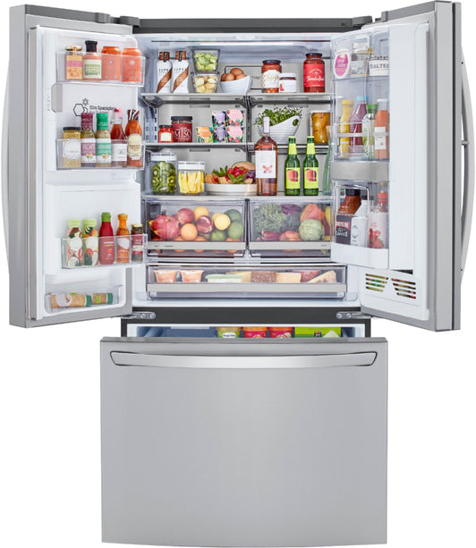 24 Cu. Ft. French Door-in-Door Counter-Depth Smart Refrigerator with Craft Ice - Stainless steel