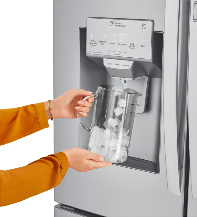 24 Cu. Ft. French Door-in-Door Counter-Depth Smart Refrigerator with Craft Ice - Stainless steel
