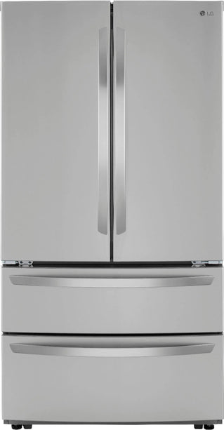 23 Cu. Ft. 4-Door French Door Counter-Depth Refrigerator with Double Freezer and Internal Water Dispenser - Stainless steel