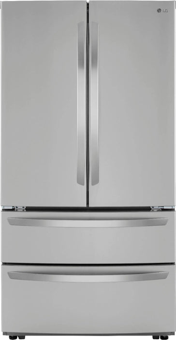 23 Cu. Ft. 4-Door French Door Counter-Depth Refrigerator with Double Freezer and Internal Water Dispenser - Stainless steel