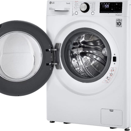 Clearance 2.4 cu.ft. Smart wi-fi Enabled Compact Front Load Washer and 4.2 cu.ft Electric Dryer with Dual Inverter HeatPump